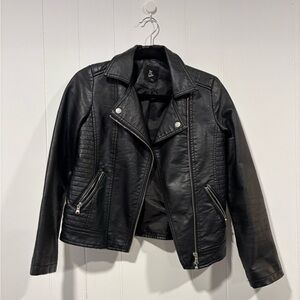 Art Class Black Leather Jacket for kids